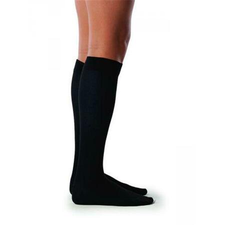 SIGVARIS Sea Island Cotton 20-30 mmHg Womens Closed Toe Socks- Black - Medium- Short 222CMSW99